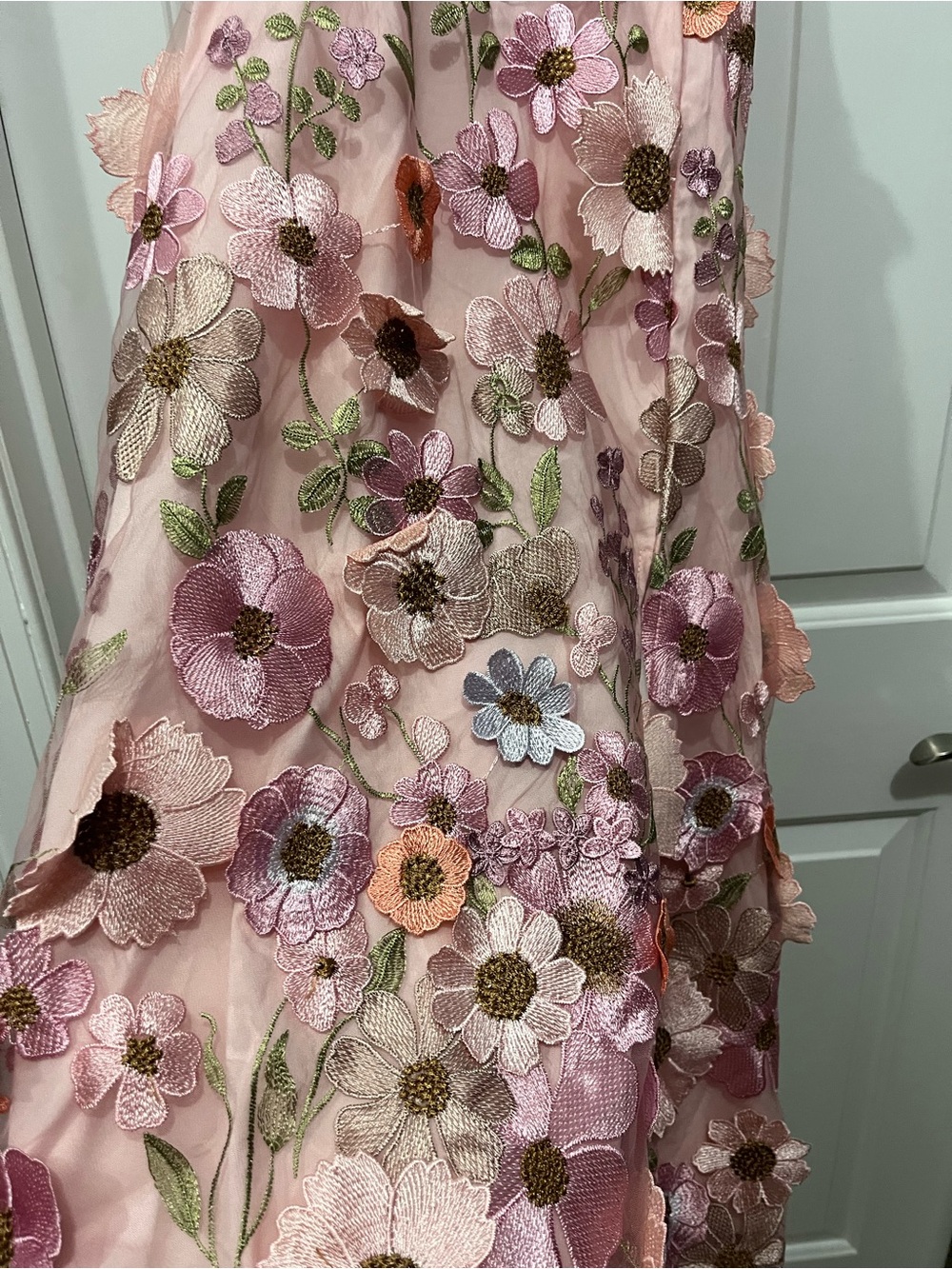 Pink Floral Halter Midi Dress with Front Slit - Picture 4 of 7